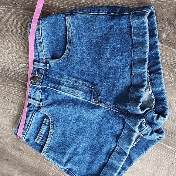 American Apparel High Waist Cuffed Denim Shorts Size 25 - Picture 5 of 11